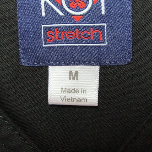 Koi Stretch Black Scrub Top Womens Size M 5 Pocket V Neck Nurse Vet Tech CNA Lab - Picture 10 of 13